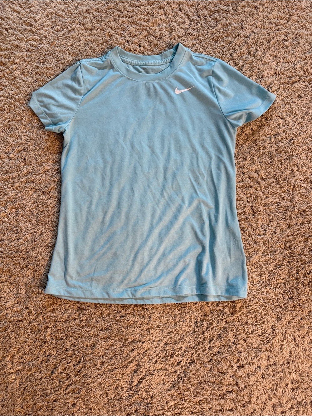 Nike Light Blue Athletic Crew Neck Tee. Size Medium